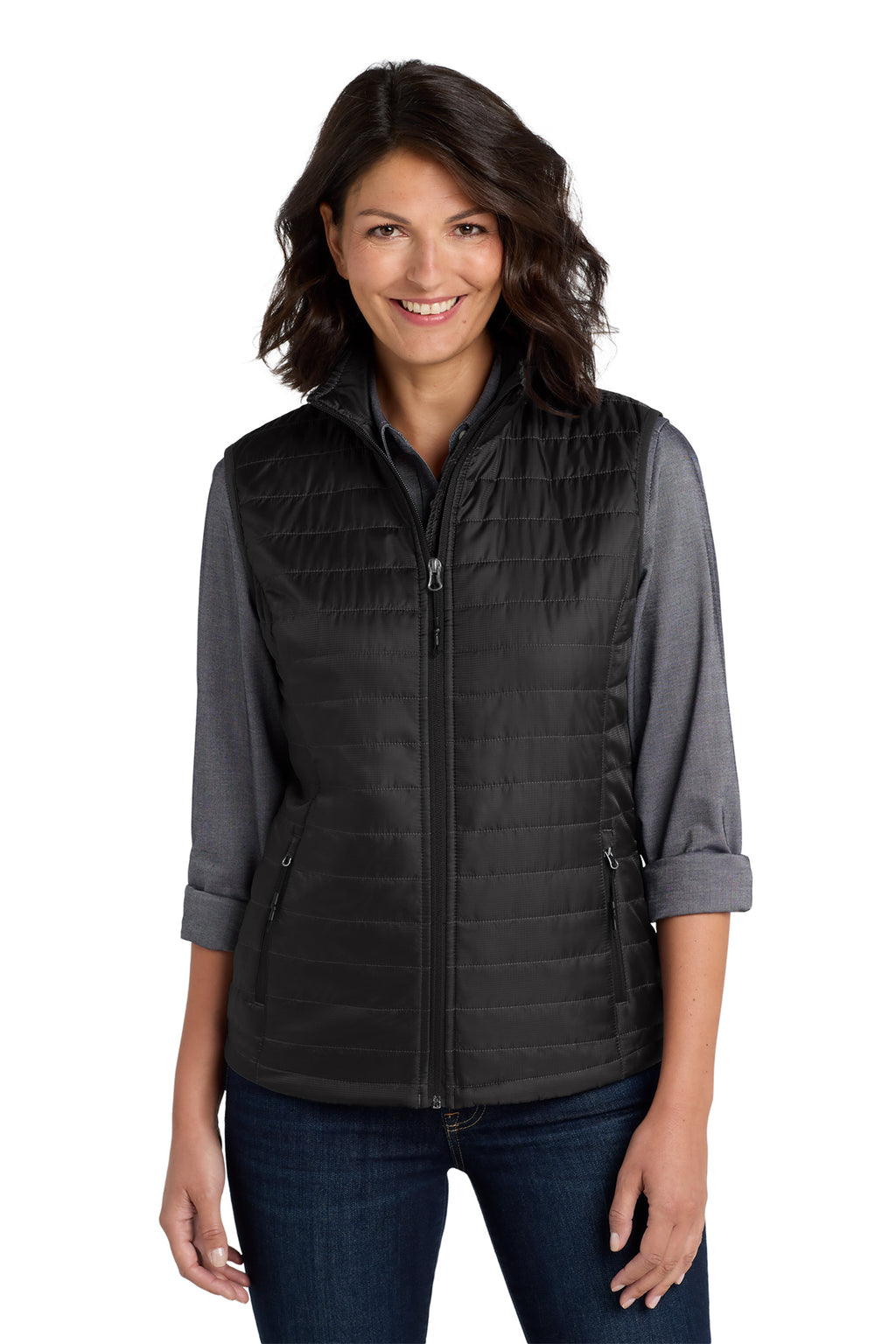 Embroidered Port Authority® Women's Packable Puffy Vest