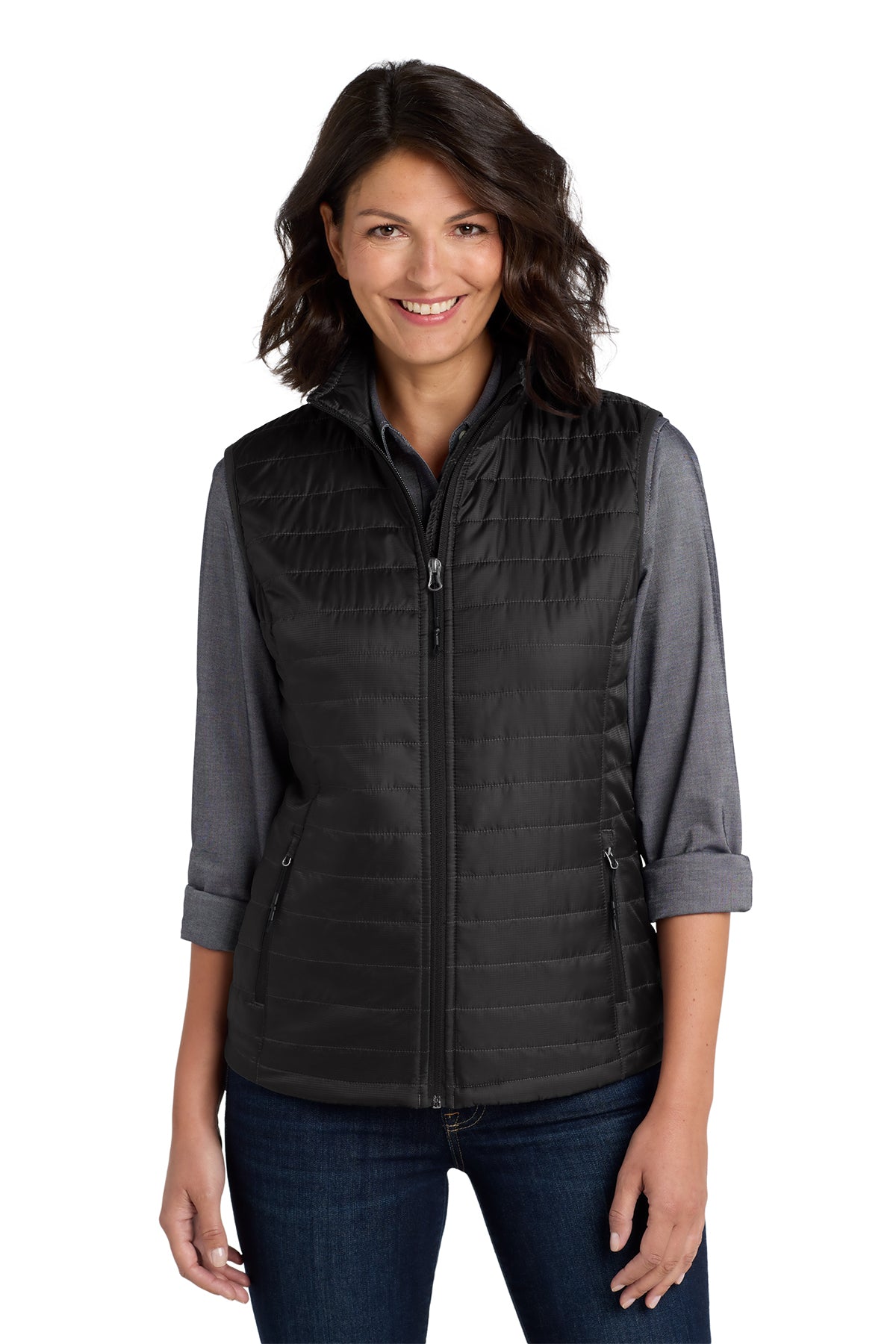 Embroidered Port Authority® Women's Packable Puffy Vest
