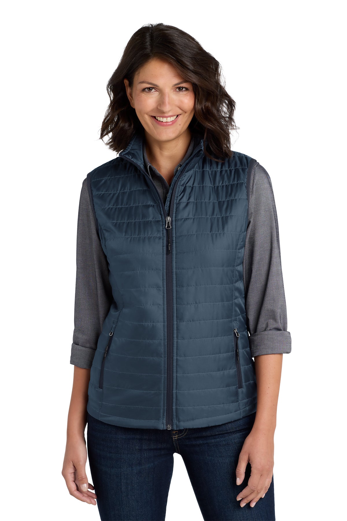 Embroidered Port Authority® Women's Packable Puffy Vest