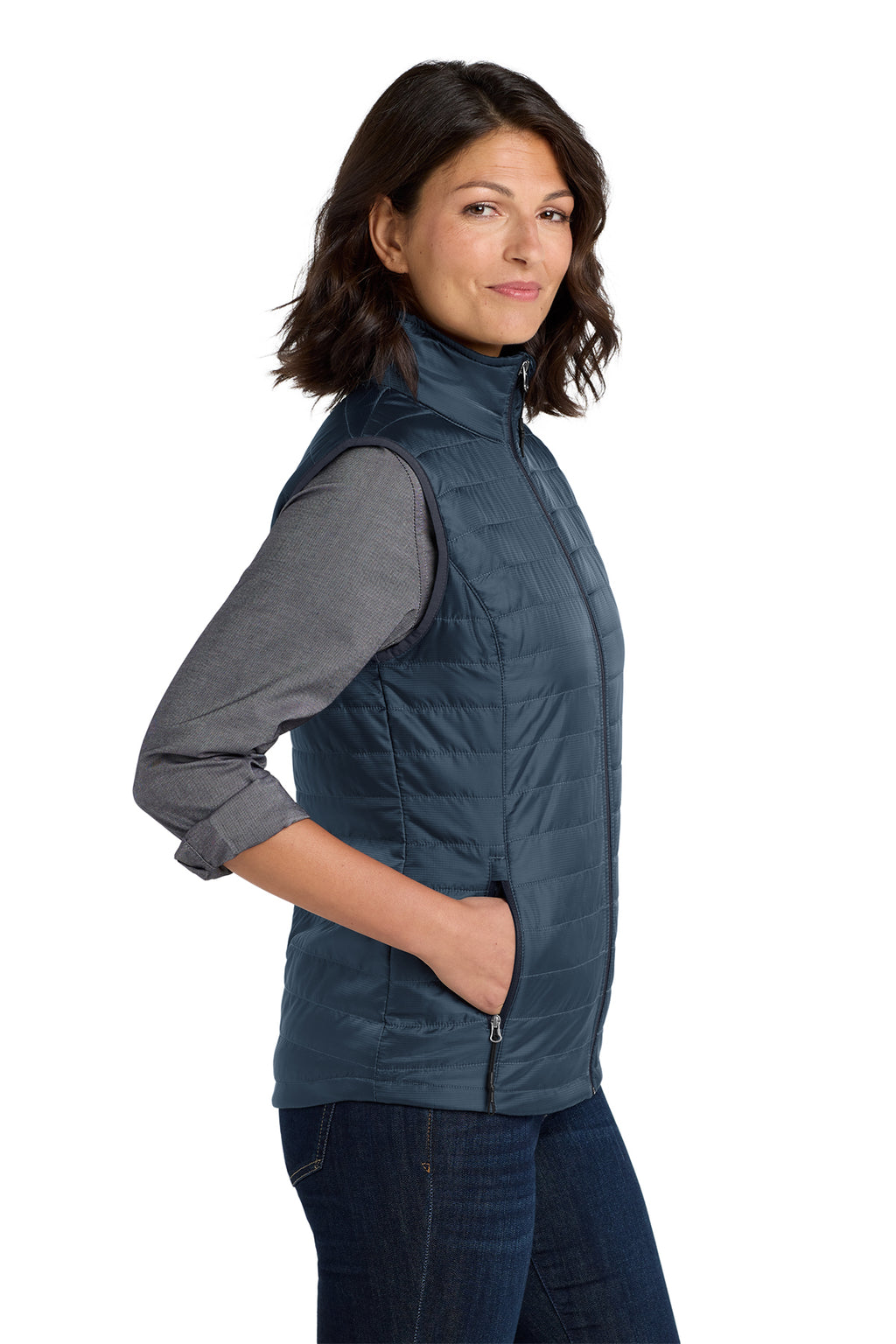 Embroidered Port Authority® Women's Packable Puffy Vest