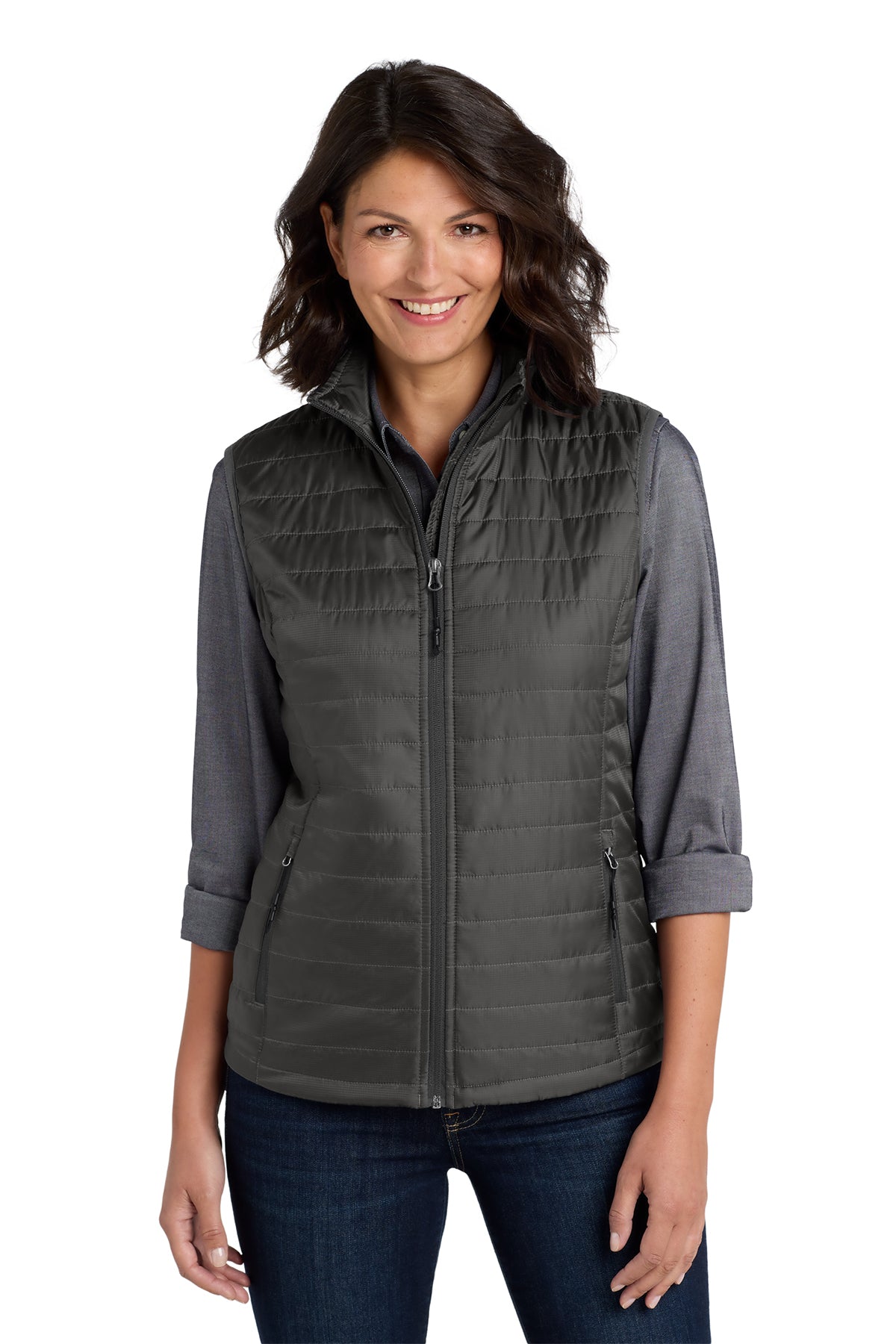 Embroidered Port Authority® Women's Packable Puffy Vest