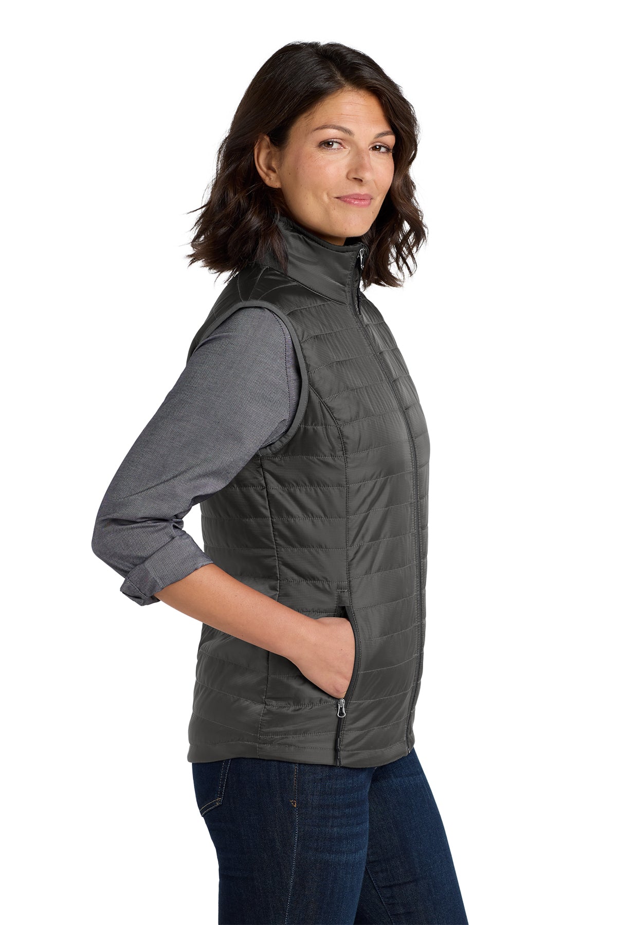 Embroidered Port Authority® Women's Packable Puffy Vest