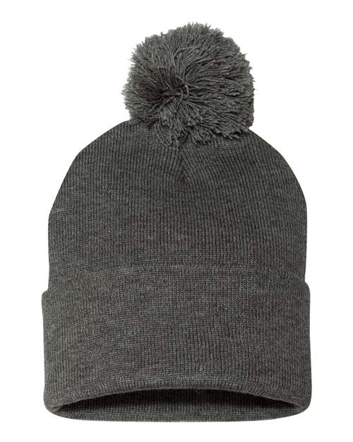 GM 12" Pom-Pom Cuffed Beanie