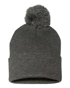 GM 12" Pom-Pom Cuffed Beanie