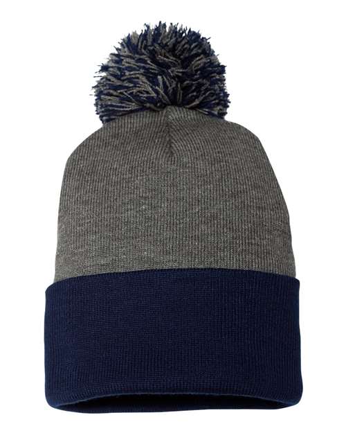 GM 12" Pom-Pom Cuffed Beanie