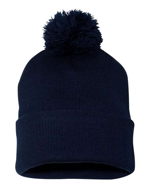 GM 12" Pom-Pom Cuffed Beanie
