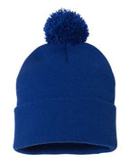 GM 12" Pom-Pom Cuffed Beanie