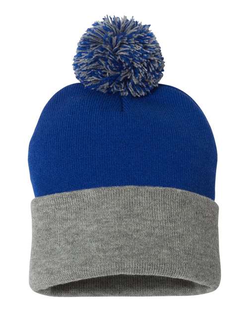 GM 12" Pom-Pom Cuffed Beanie