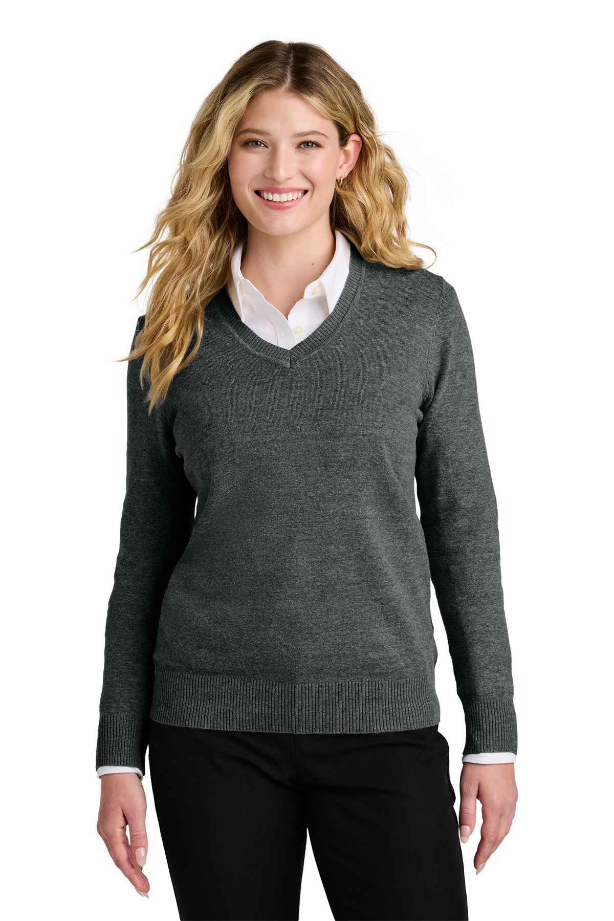 Embroidered Port Authority® Women’s Easy Care V-Neck Sweater