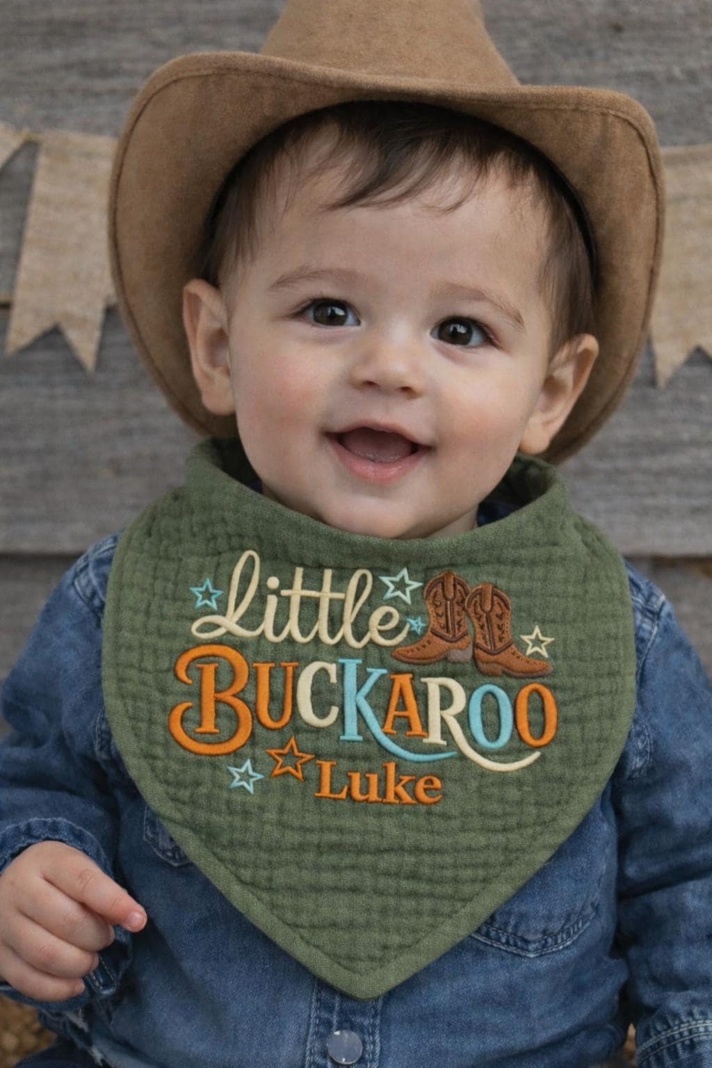 Little Buckaroo Baby Bib