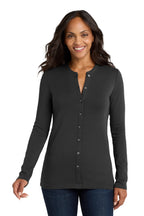 Embroidered Port Authority® Women's Concept Stretch Button-Front Cardigan