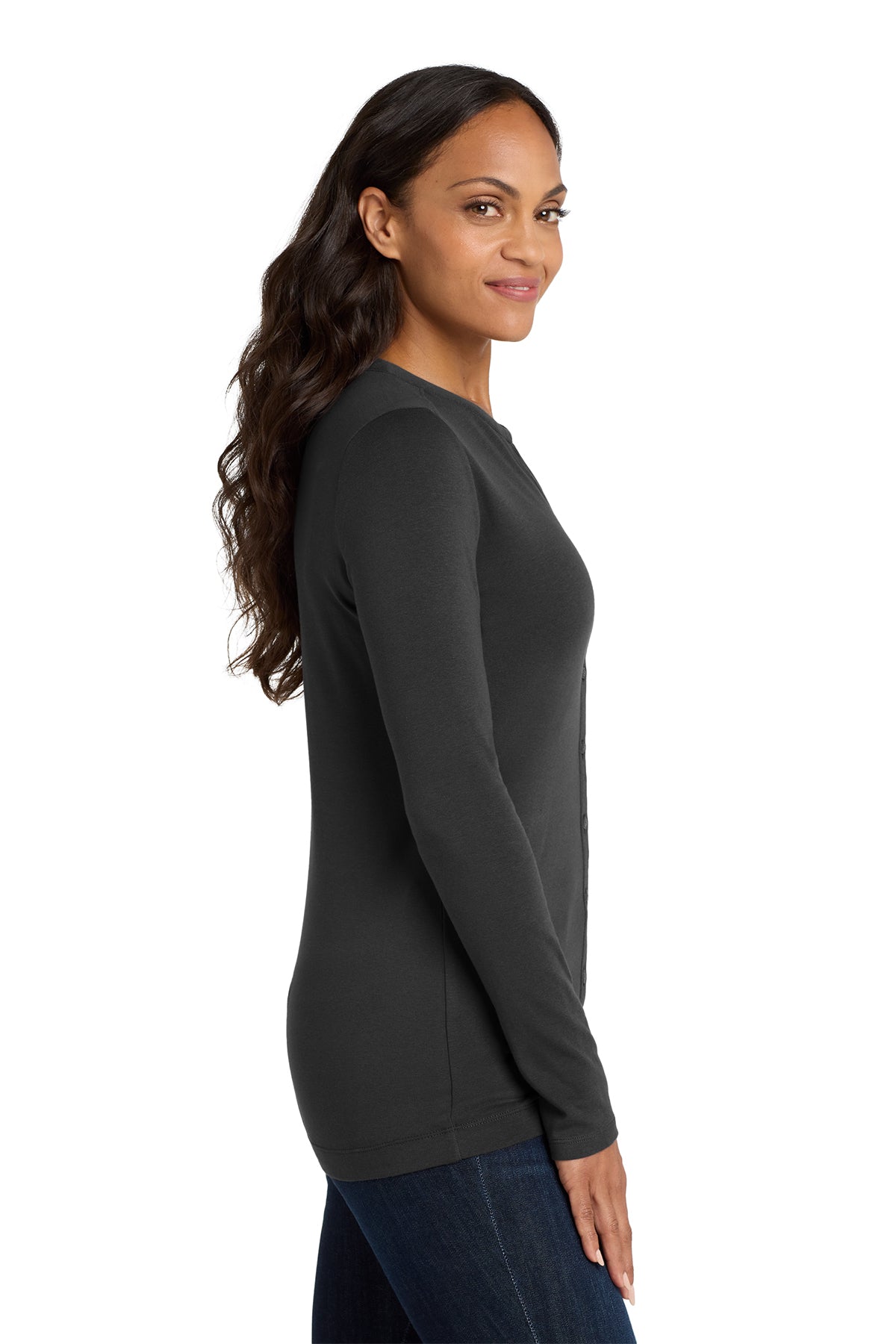 Embroidered Port Authority® Women's Concept Stretch Button-Front Cardigan