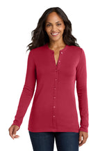 Embroidered Port Authority® Women's Concept Stretch Button-Front Cardigan