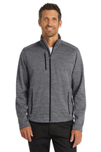 Embroidered Port Authority® Digi Stripe Fleece Jacket