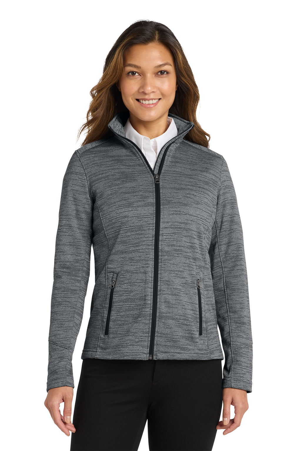 Embroidered Port Authority® Women's Digi Stripe Fleece Jacket