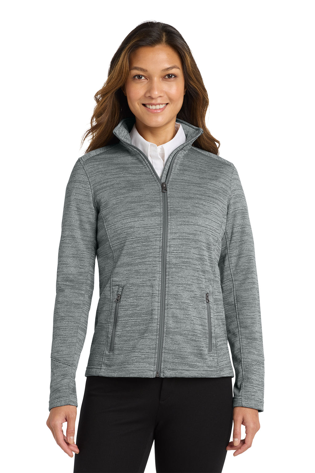 Embroidered Port Authority® Women's Digi Stripe Fleece Jacket