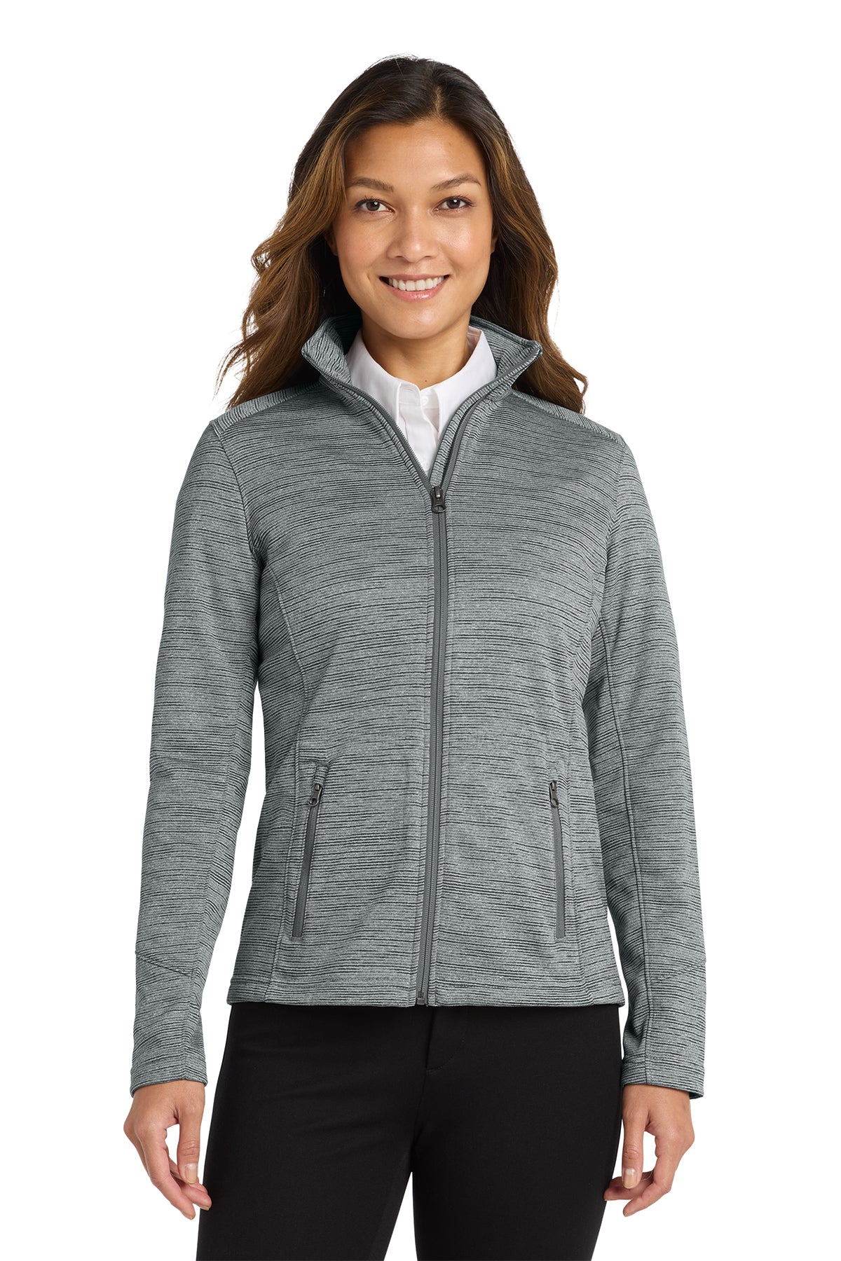 Embroidered Port Authority® Women's Digi Stripe Fleece Jacket