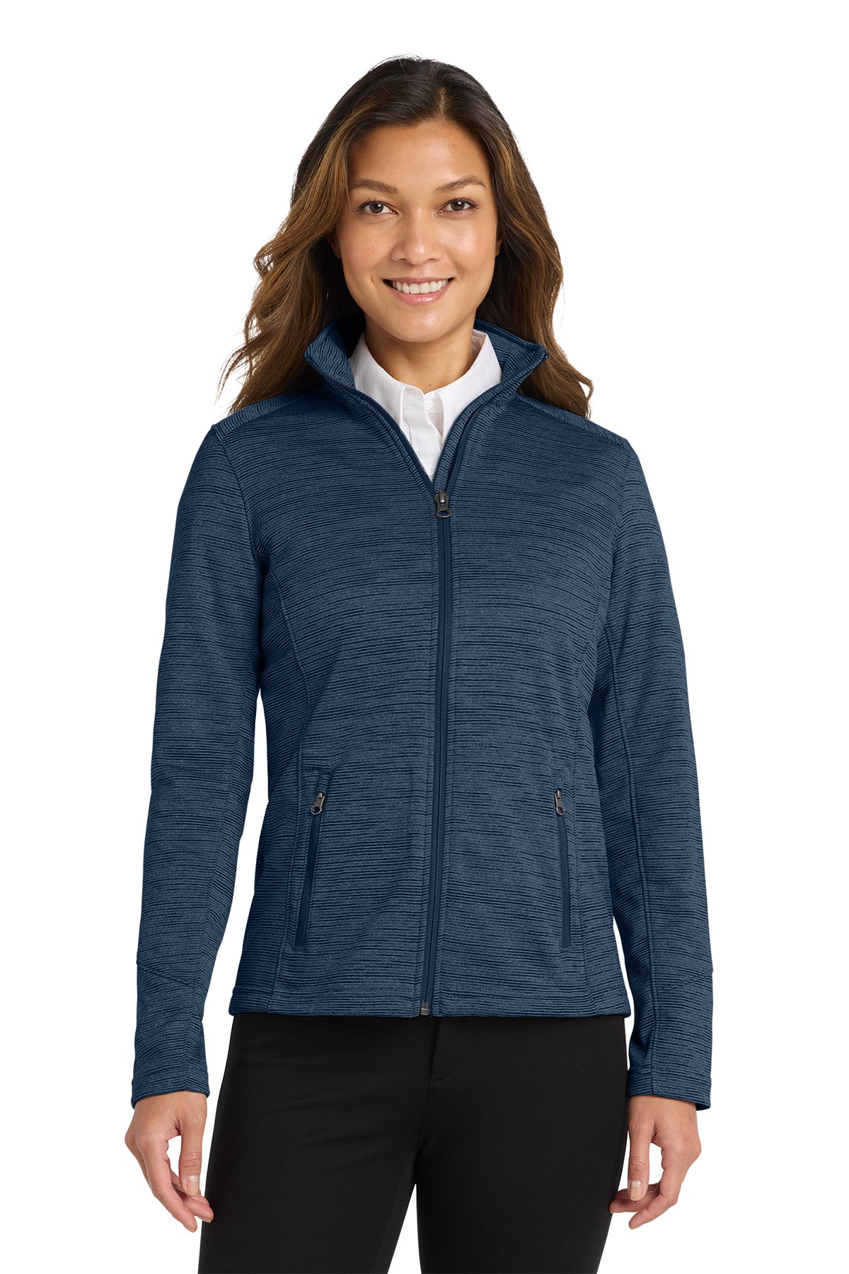 Embroidered Port Authority® Women's Digi Stripe Fleece Jacket