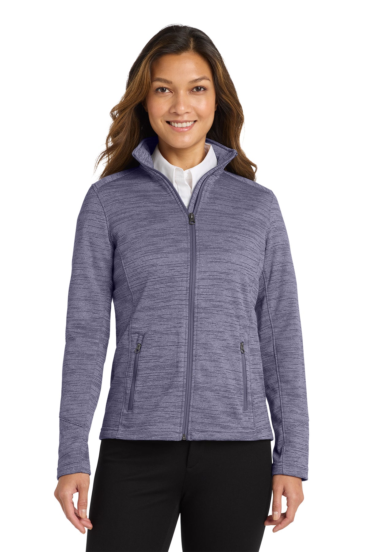 Embroidered Port Authority® Women's Digi Stripe Fleece Jacket