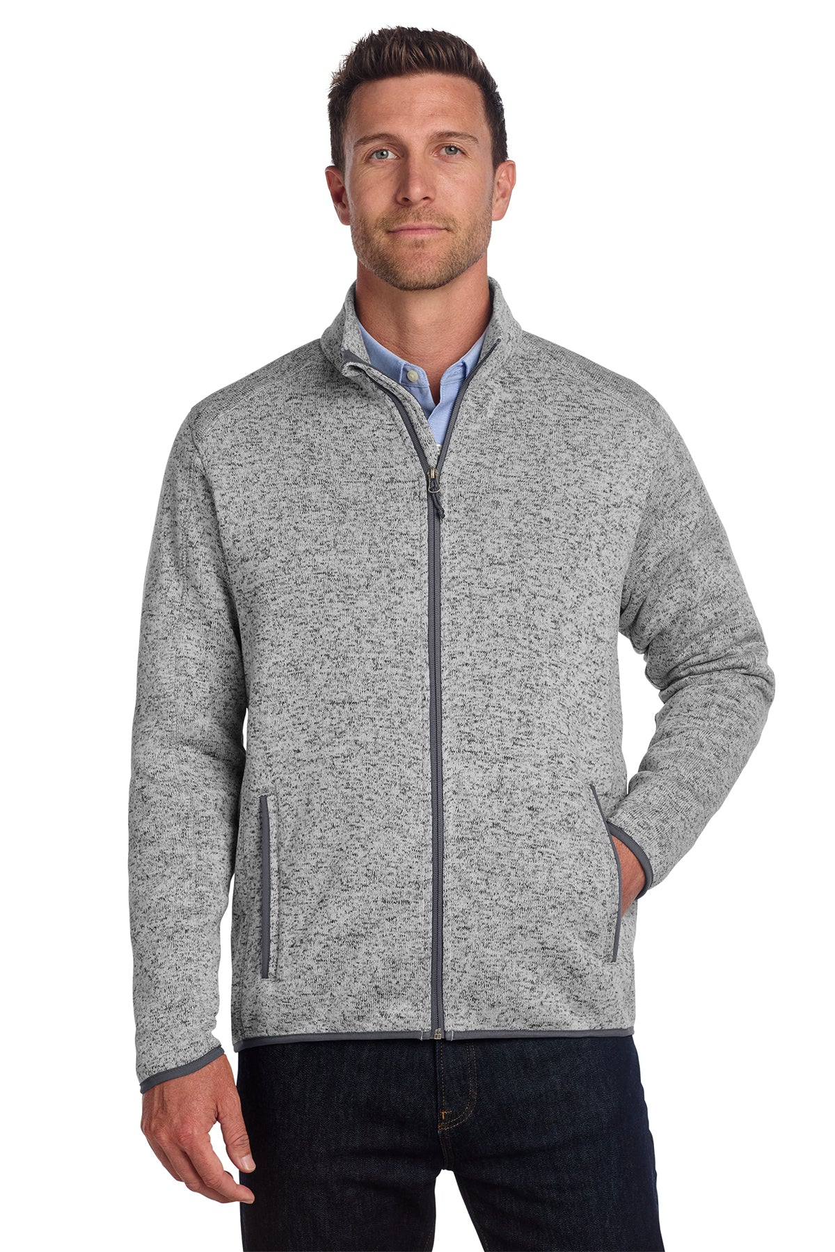 Embroidered Port Authority® Sweater Fleece Jacket