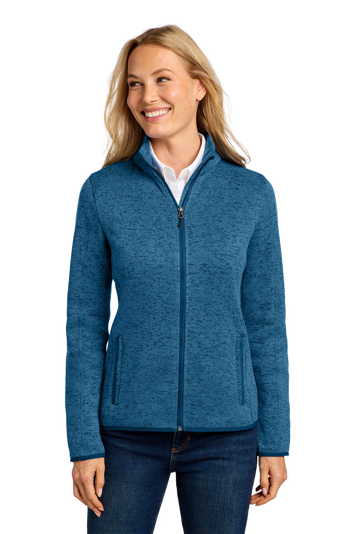 Embroidered Port Authority® Women's Sweater Fleece Jacket