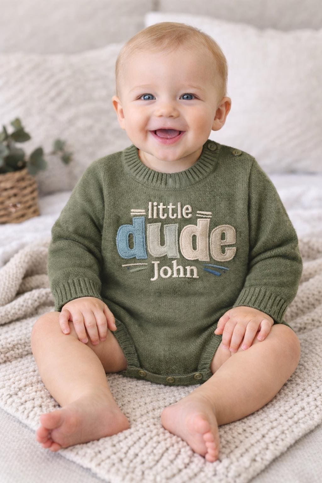 Little Dude Knit Romper