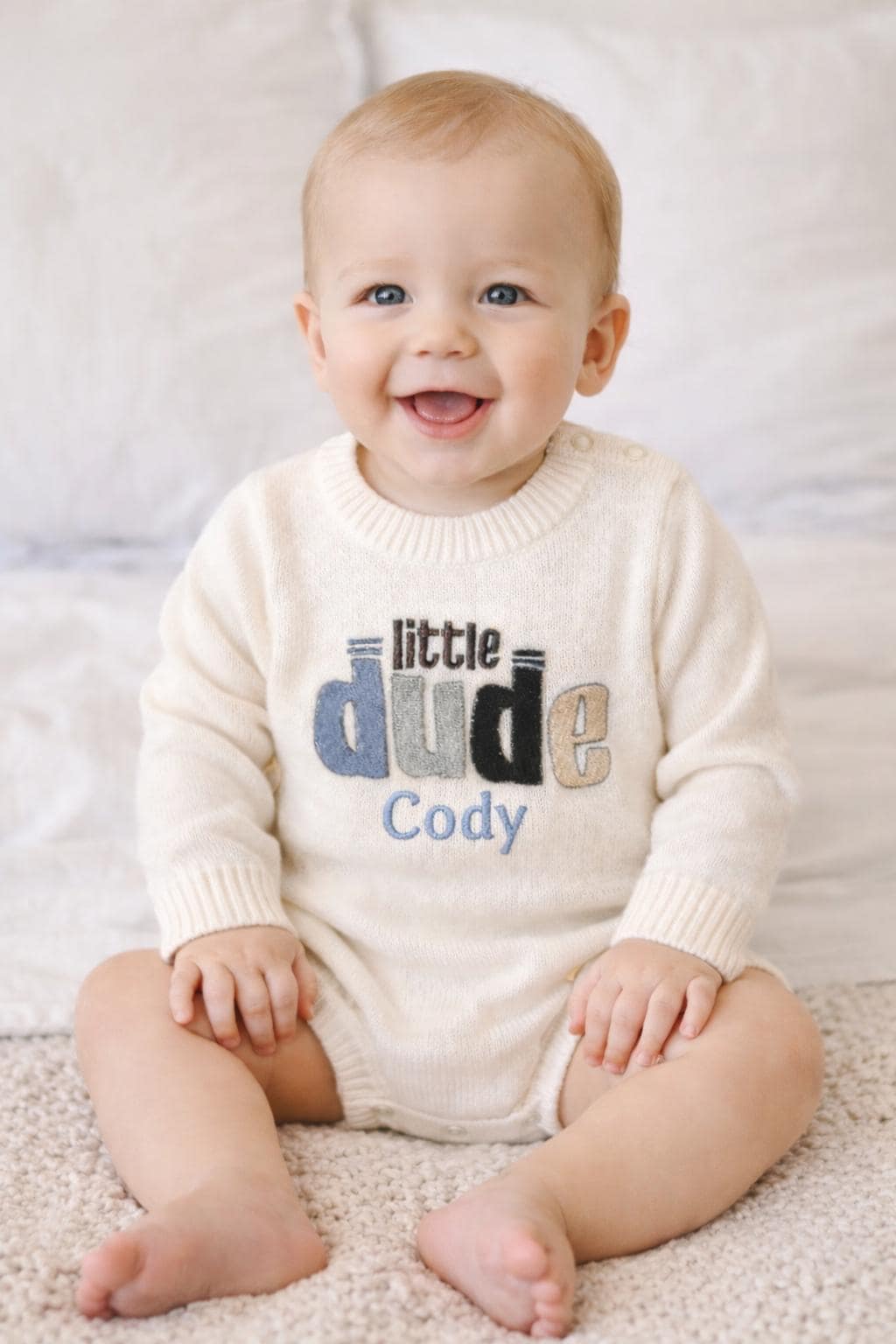 Little Dude Knit Romper