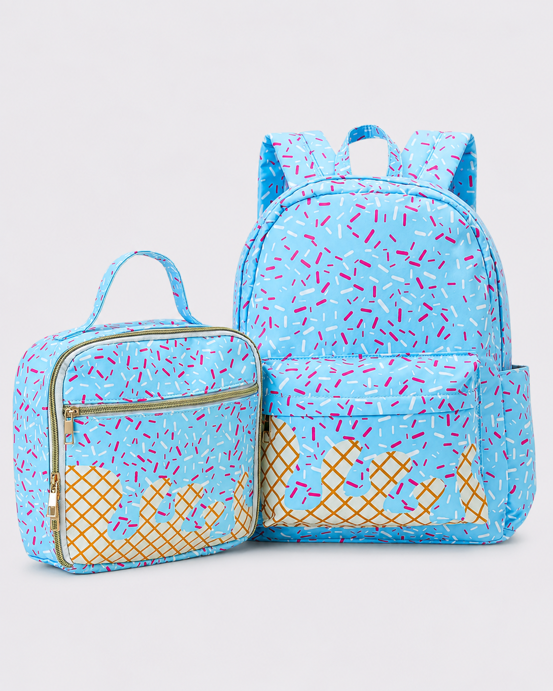 Personalized Ice Cream Drip Backpack & Lunchbox Bundle
