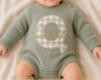 Personalized Applique Knit Non-Ruffle Romper