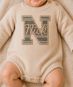 Personalized Applique Knit Non-Ruffle Romper