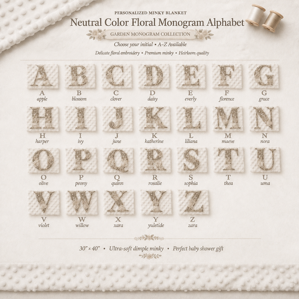 Floral Monogram Baby Blanket