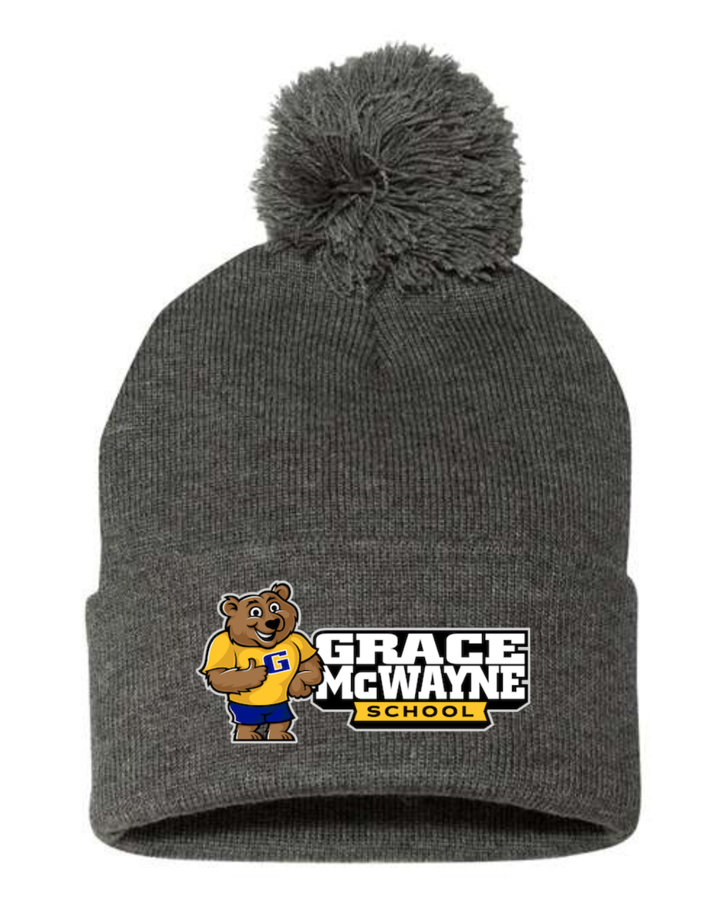 GM 12" Pom-Pom Cuffed Beanie