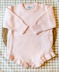 Personalized Applique Knit Ruffle Romper