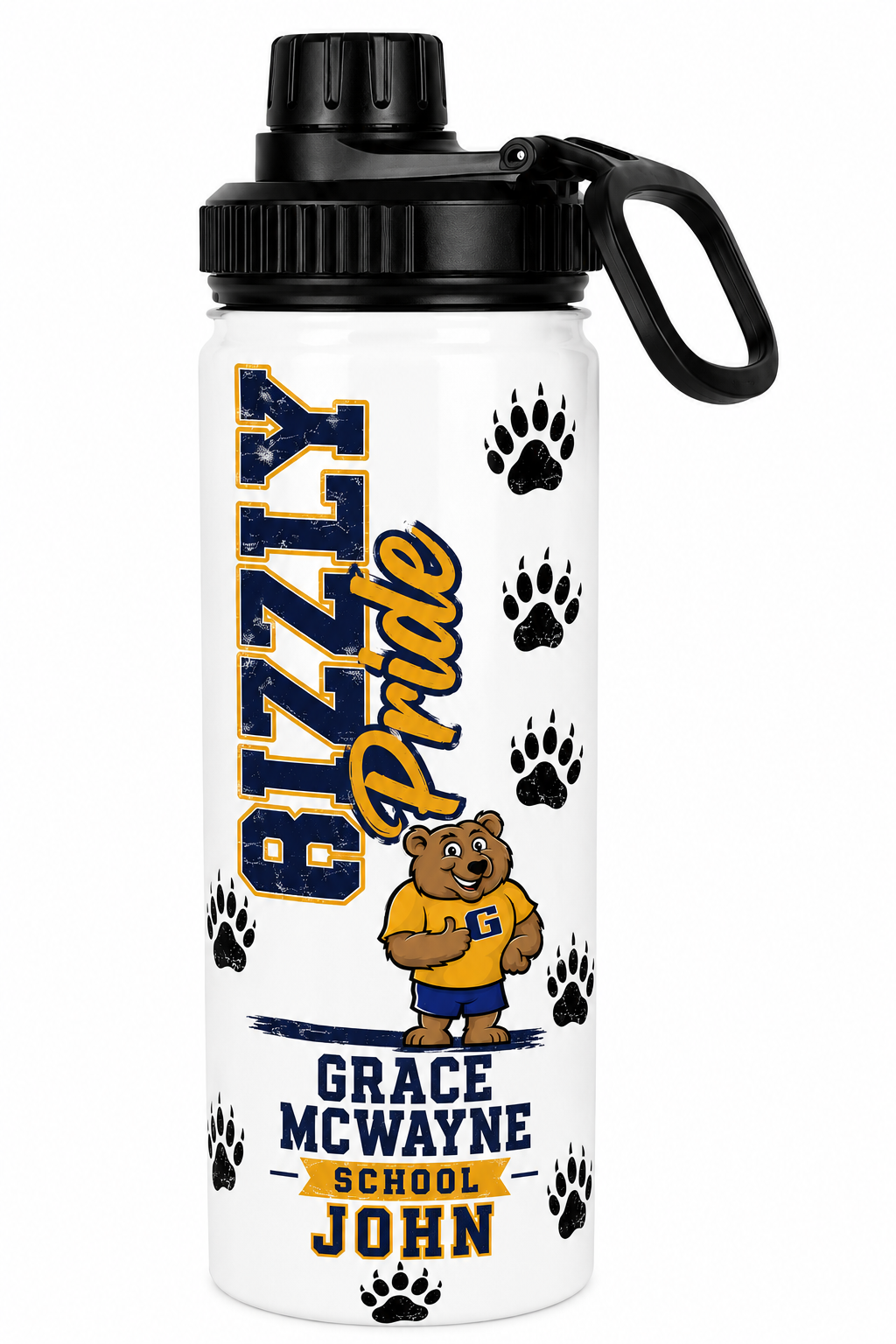 GM Personalized Grace McWayne Grizzly Pride Water Bottle