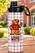 LW Personalized Louise White Prairie Dog Plaid Sport Water Bottle