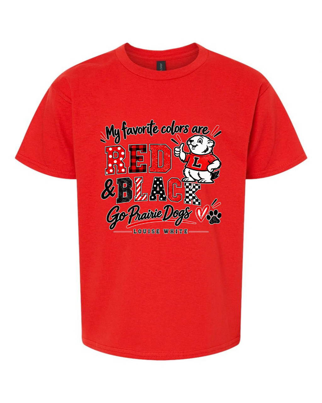 LW Adult Softstyle® Red and Black T-Shirt
