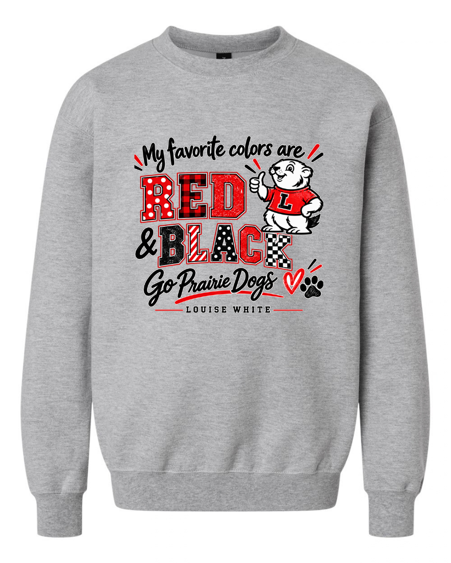 LW Youth/Adult Red and Black Midweight Crewneck Sweatshirt
