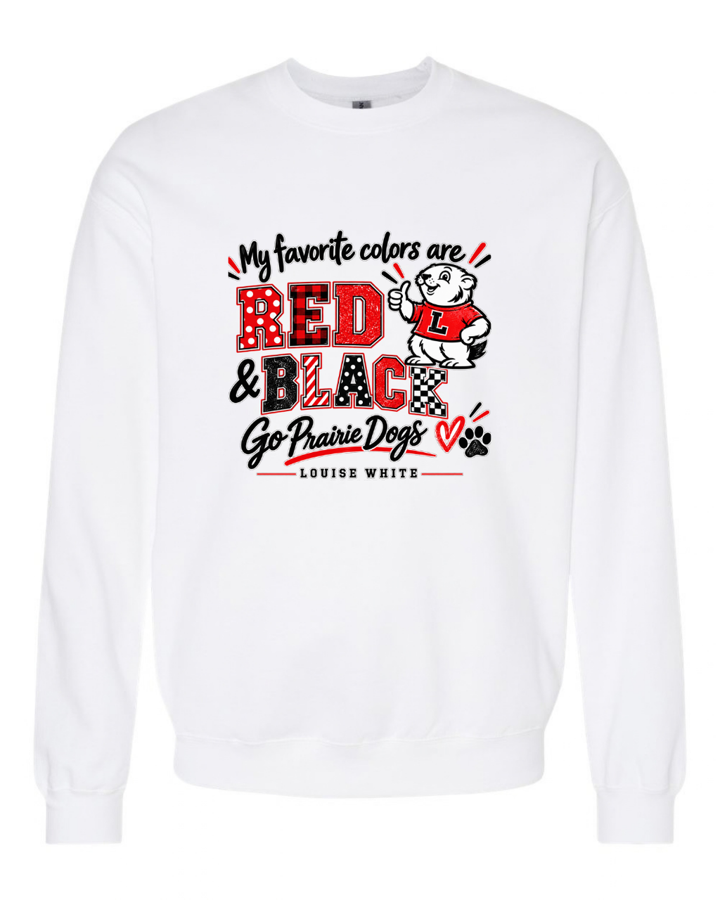 LW Youth/Adult Red and Black Midweight Crewneck Sweatshirt