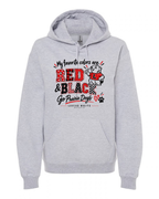 LW Youth/Adult LW Red and Black Midweight Hooded Sweatshirt
