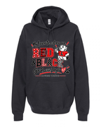 LW Youth/Adult LW Red and Black Midweight Hooded Sweatshirt
