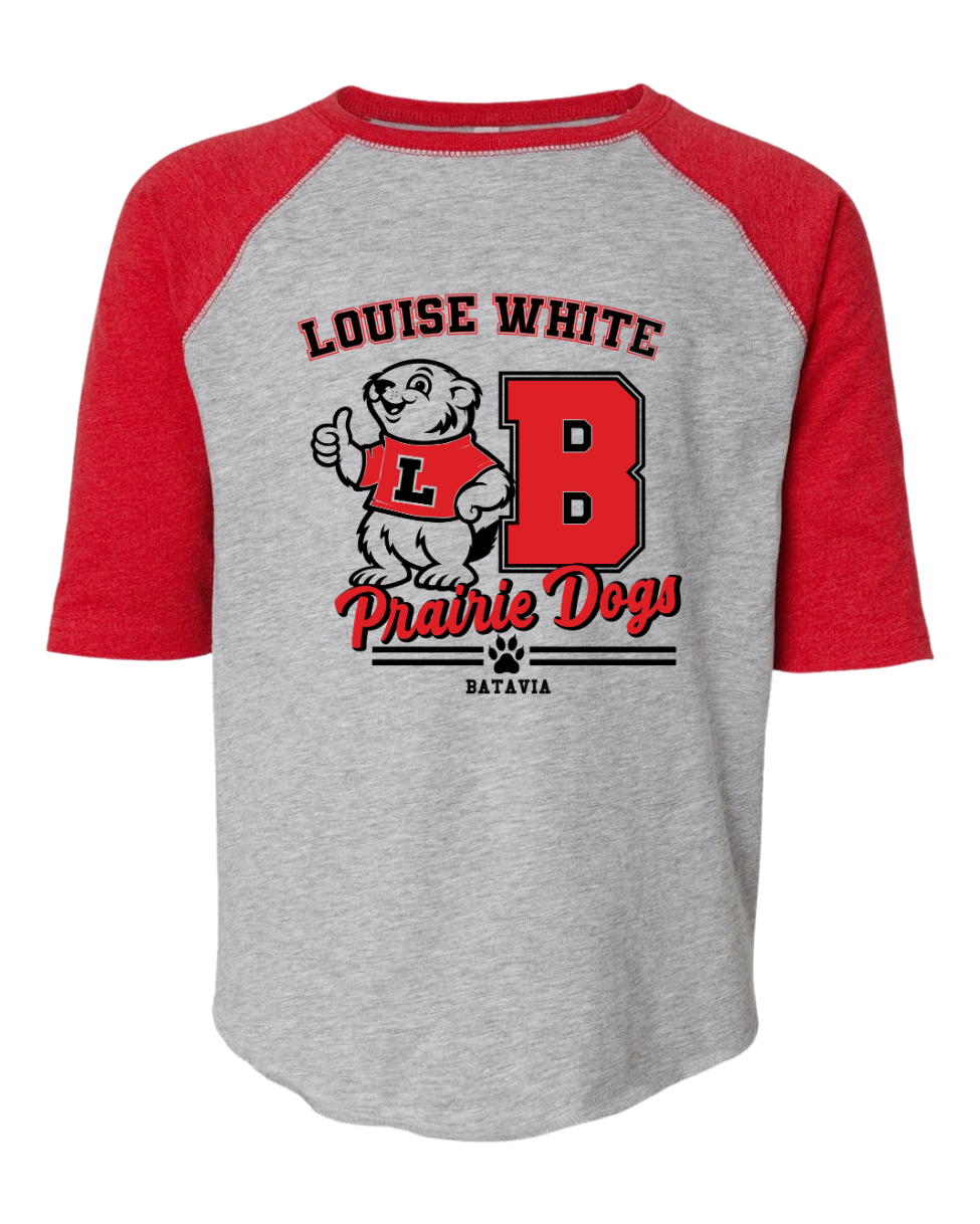 LW Youth/Adult Baseball Fine Jersey B Three-Quarter Sleeve Tee