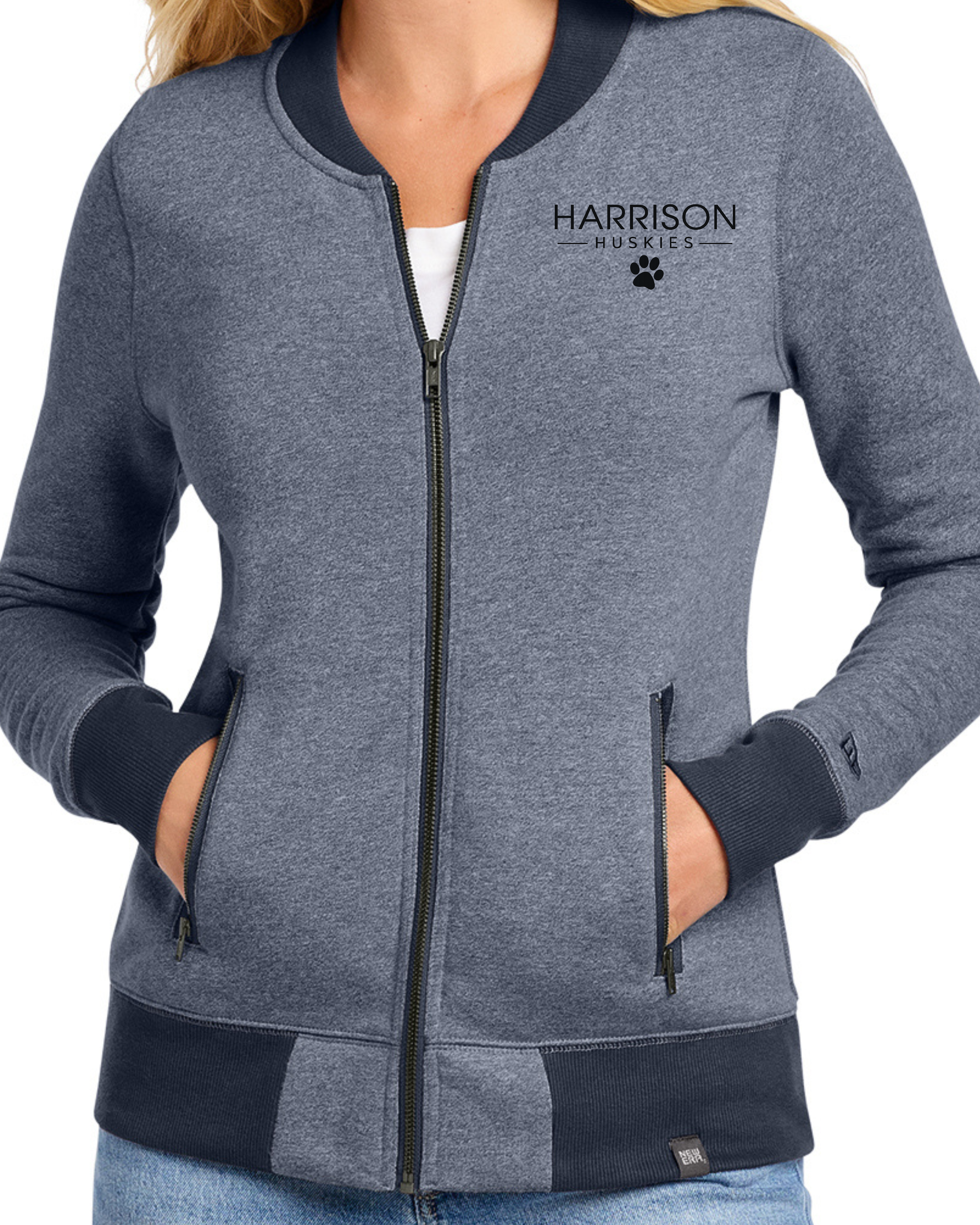 Embroidered New Era® Women's French Terry Baseball Full-Zip