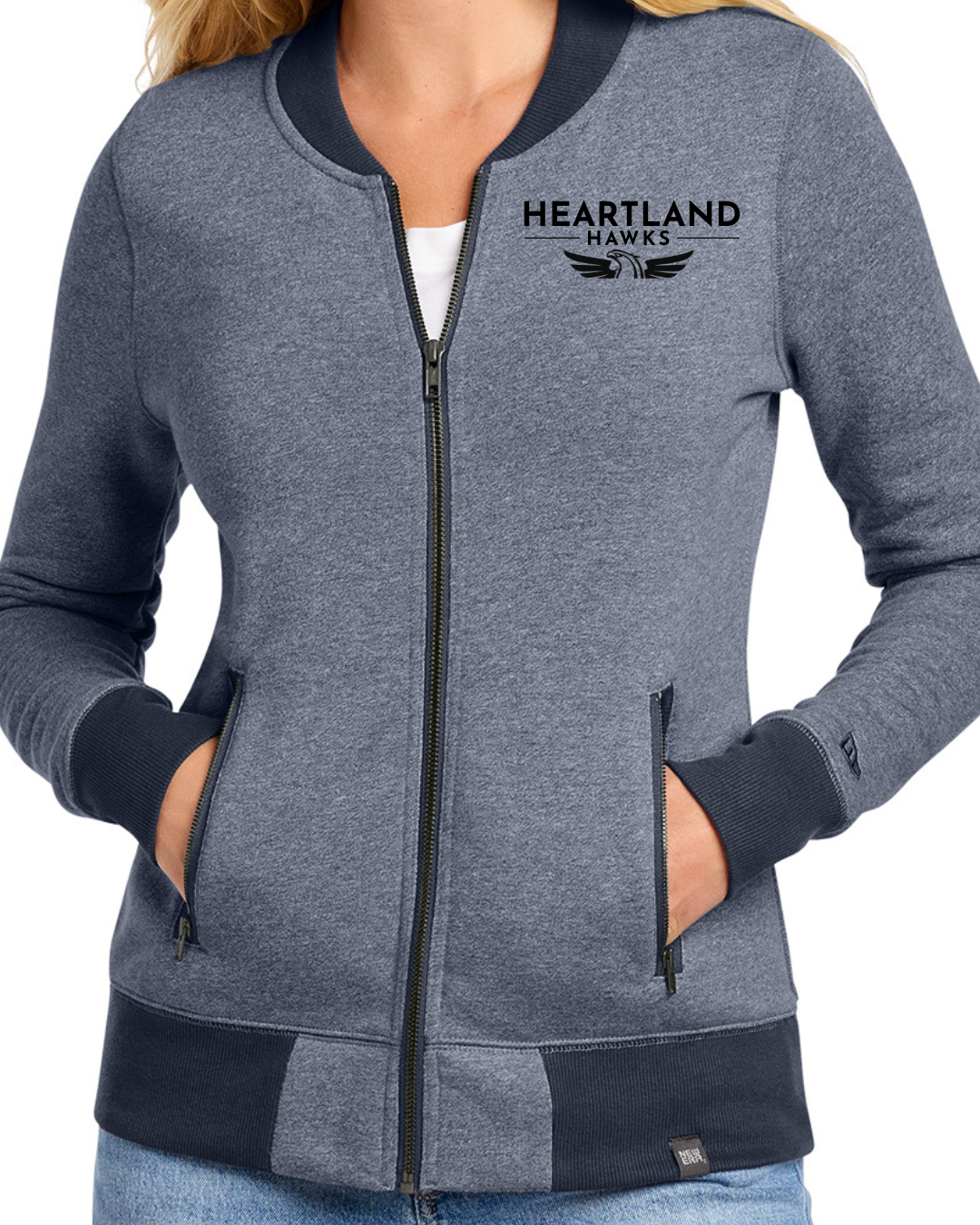 Embroidered New Era® Women's French Terry Baseball Full-Zip