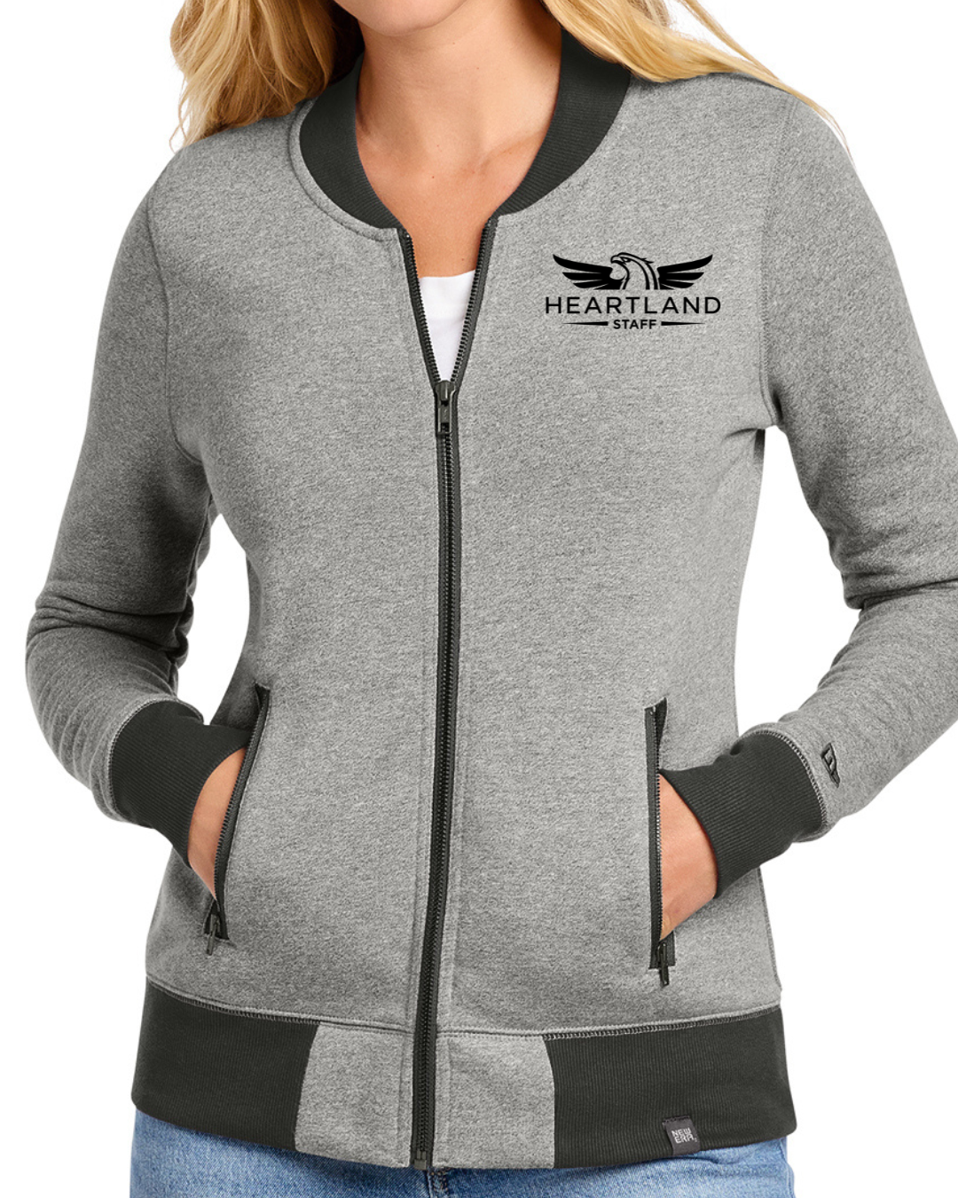 Embroidered New Era® Women's French Terry Baseball Full-Zip