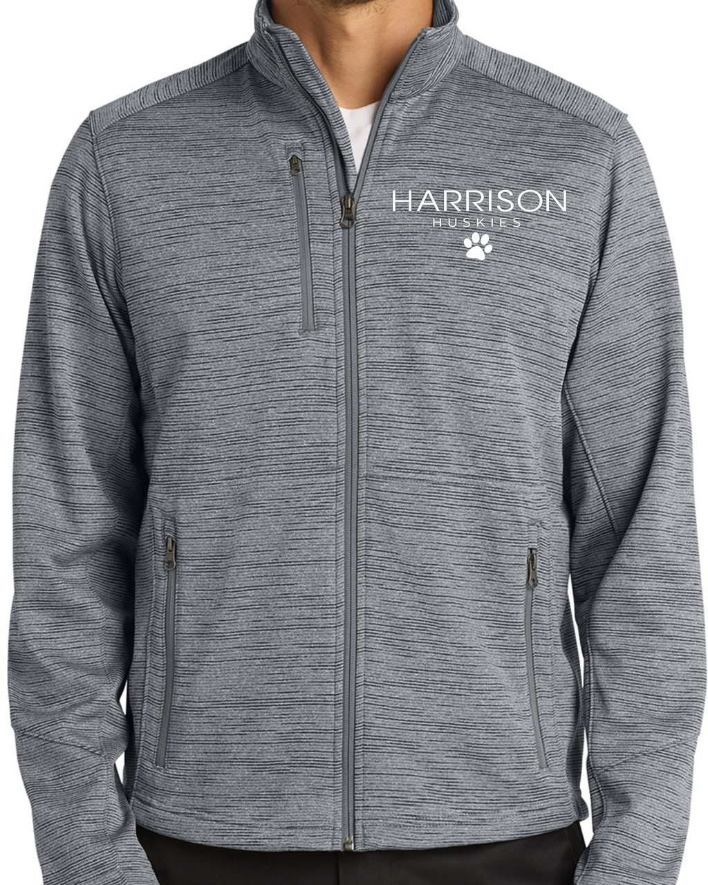 Embroidered Port Authority® Digi Stripe Fleece Jacket