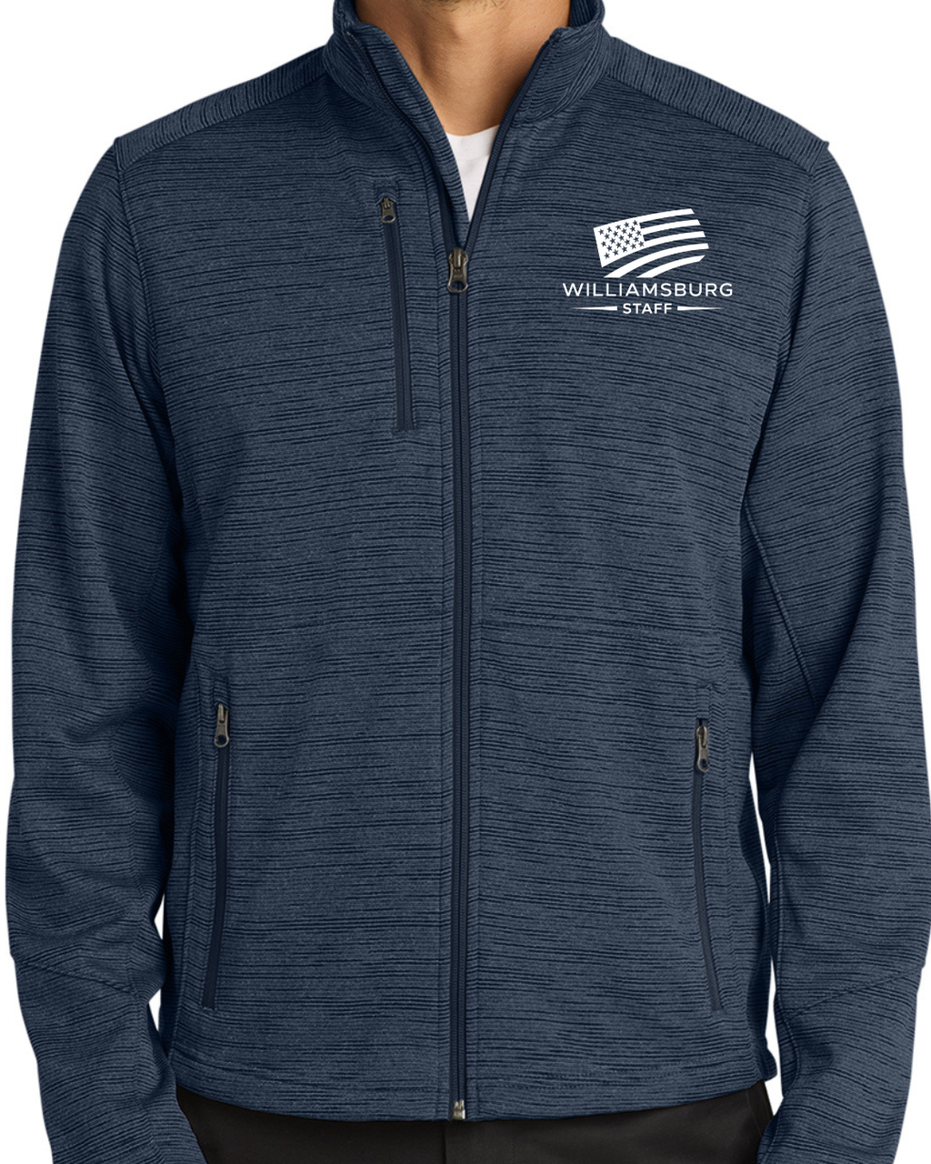 Embroidered Port Authority® Digi Stripe Fleece Jacket
