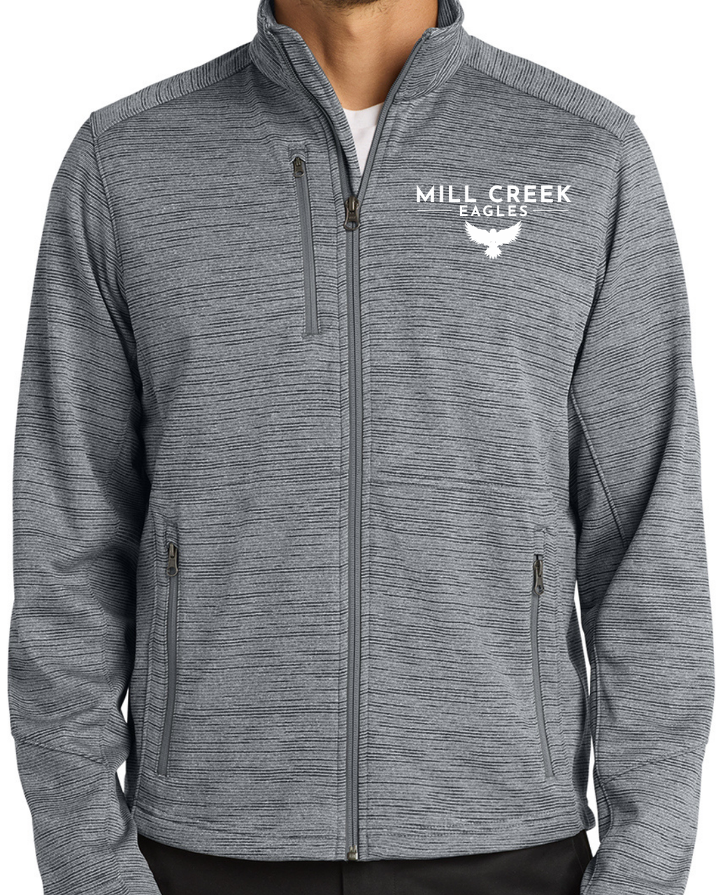 Embroidered Port Authority® Digi Stripe Fleece Jacket