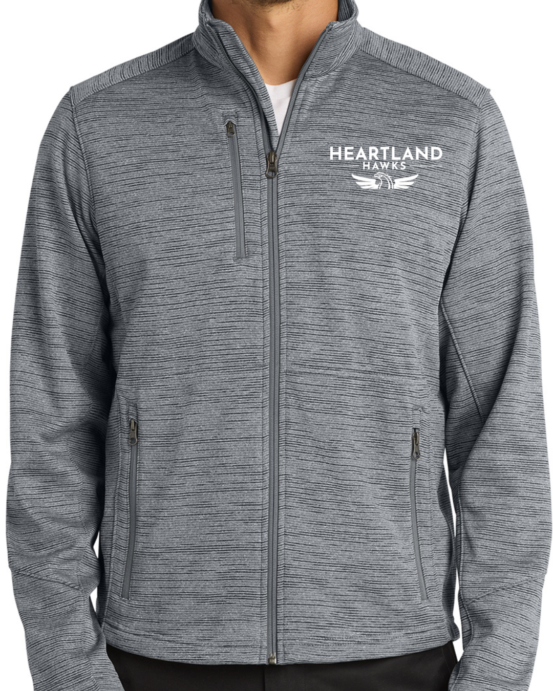 Embroidered Port Authority® Digi Stripe Fleece Jacket