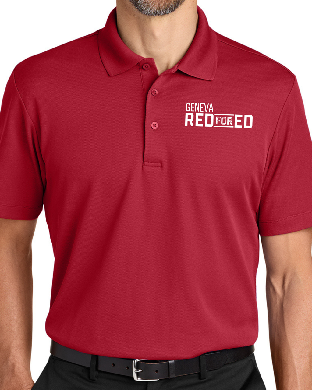 Red for ED: Port Authority® Plaited Pique Polo