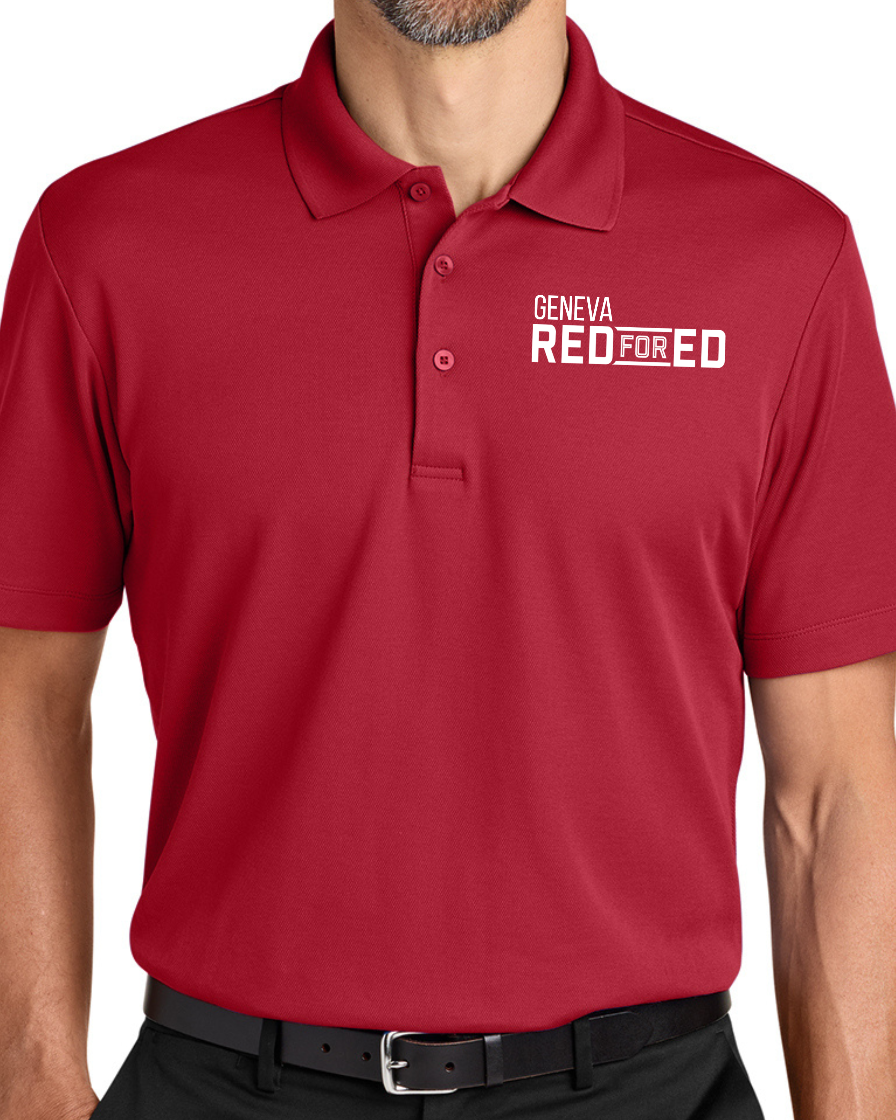 Red for ED: Port Authority® Plaited Pique Polo